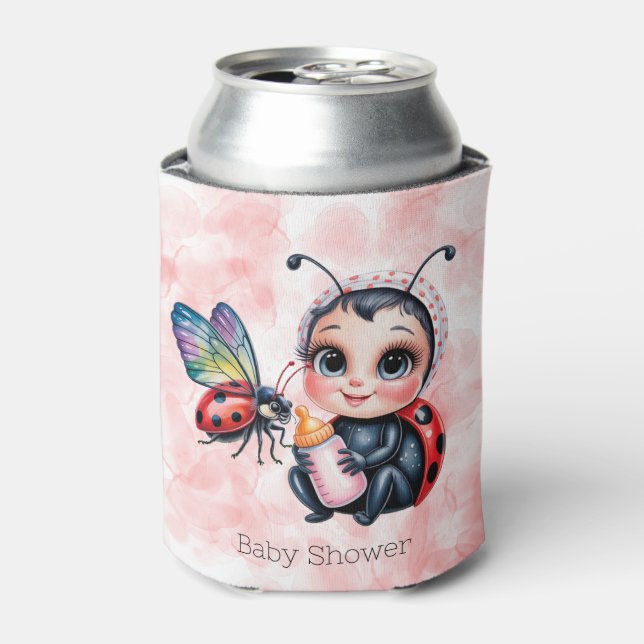 Porta-lata Chá de fraldas Ladybug e Butterfly Girl (Can Front)
