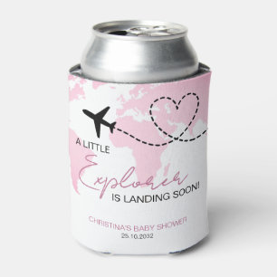 Porta-lata Chá de fraldas Rosa do Mapa do Mundo do Little Exp