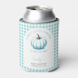Porta-lata Chá de fraldas Xadrez Pumpkin Blue Gingham