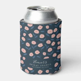 Porta-lata Chá de Noiva Boho Navy e Floral Rosa Personalizado