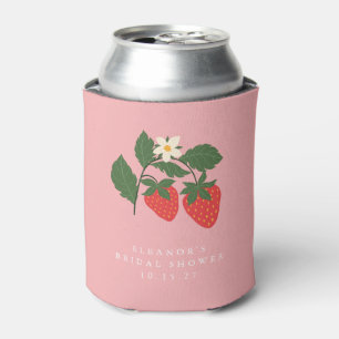 Porta-lata Chá de Noiva Boho Vintage de Verão Morango Rosa 