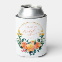 Chá de Noiva Floral Aquarela Laranja Rústico