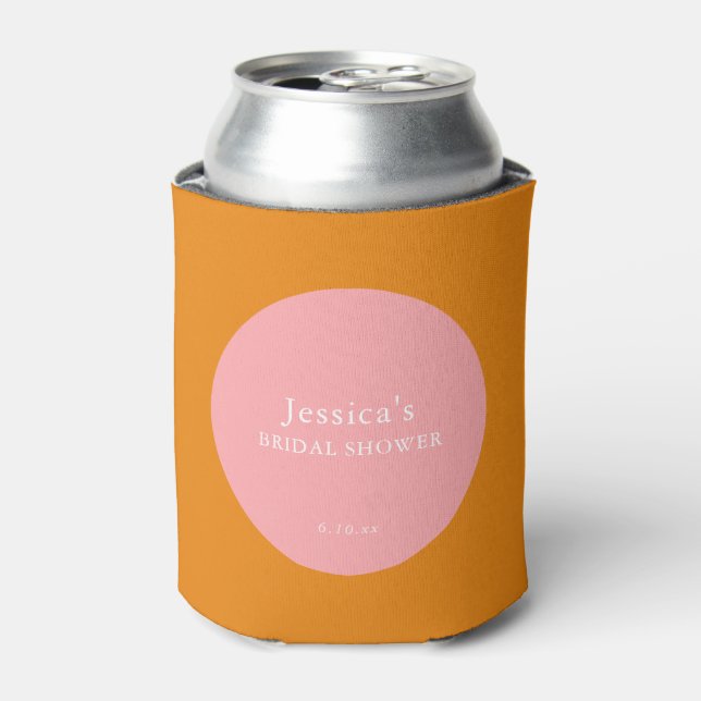 Porta-lata Chá de Noiva Geométrico Simples Rosa Laranja Perso (Can Front)