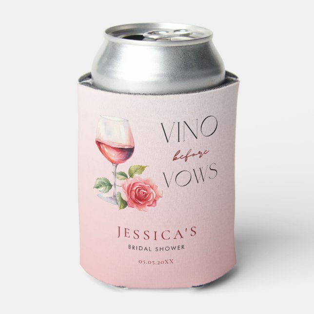 Porta-lata Chá de Noiva Tema Vinho Rosé Vino Before Vows     (Can Front)