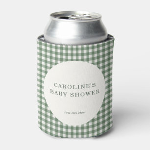 Porta-lata Chá de Noiva Xadrez Gingham Verde Salvia Personali