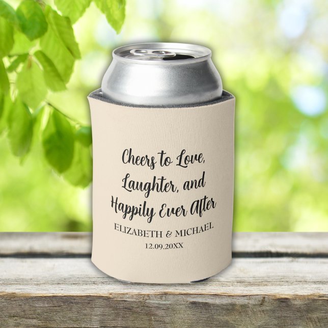 Porta-lata Champanhe Elegante Casamento Anima-se a Amar (Champagne Elegant Wedding Cheers to Love Can Cooler)