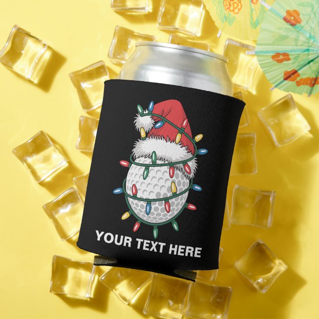 Porta-lata Chapéu de Papai Noel com Bolas de Golfe Personaliz (Verão in situ)