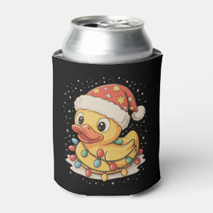 Porta-lata Chapéu de Papai Noel de Pato de Borracha Luzes de