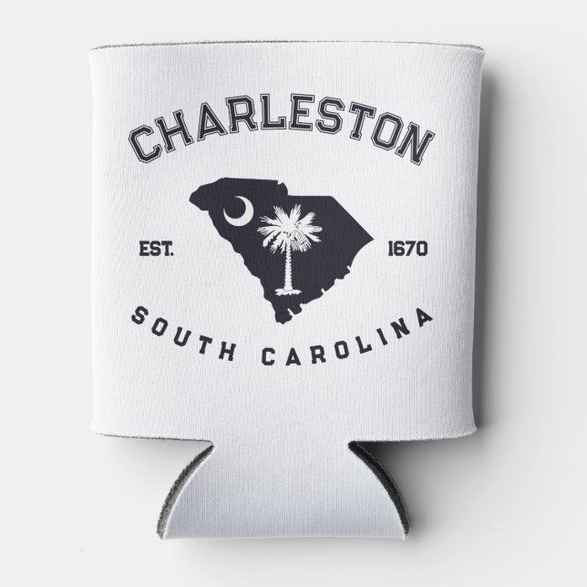 Porta-lata Charleston South Carolina Flag Map Souvenirs (Frente)