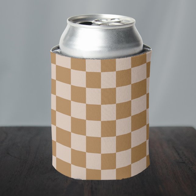 Porta-lata Checkerboard castanho (Criador carregado)