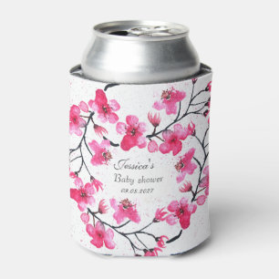 Porta-lata Cherry Blossom, Flores Rosa, Chá de fraldas Garota