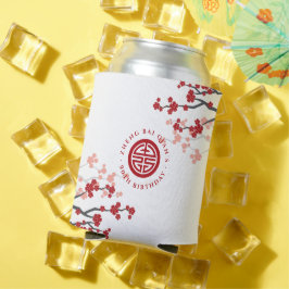 Porta-lata Cherry Blossomo Símbolo Longevidade Aniversário Ch