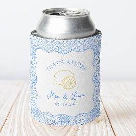 Porta-lata Chic Blue, é o favor do casamento de Amore Lemon