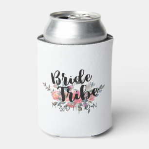 Porta-lata Chic Casamento Floral Aquarela Noiva Tribo