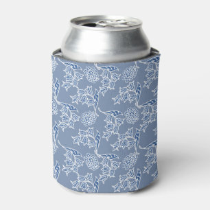 Porta-lata Chic Indigo Blue Ethnic Floral Impressão Can Coole