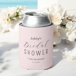 Porta-lata Chic Minimalista Chuveiro de Noiva Rosa