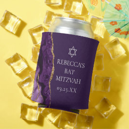 Porta-lata Chic Purple Dourado Agate Bat Mitzvah