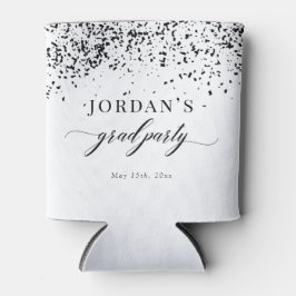 Porta-lata Chic Script Black Confetti Graduação