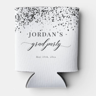 Porta-lata Chic Script Black Confetti Graduação