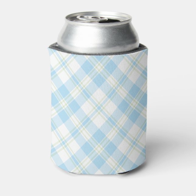 Porta-lata Chic Sky Blue e White Check Can Cooler (Can Back)