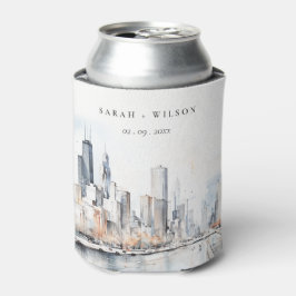 Porta-lata Chicago, Casamento por Aquarela em Illinois