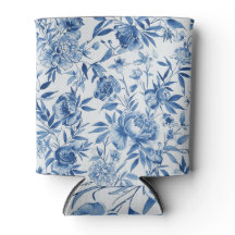 Chinoiserie Azul Floral Botânico em Aquarela