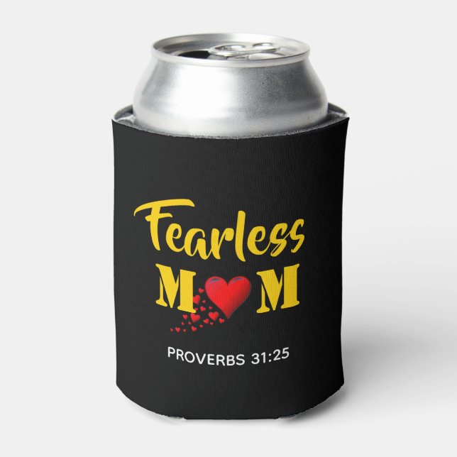 Porta-lata Christian FEARLESS MOM Proverbs 31 Personalizado (Can Front)