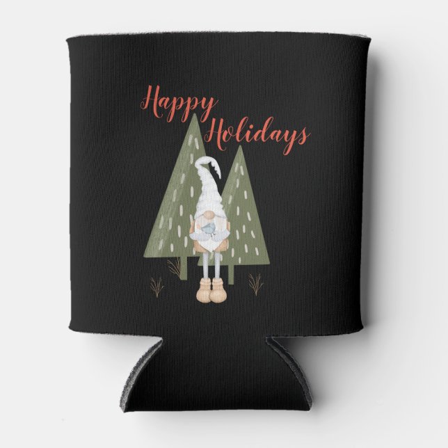 Porta-lata Christmas Gnome Happy Holidays (Frente)