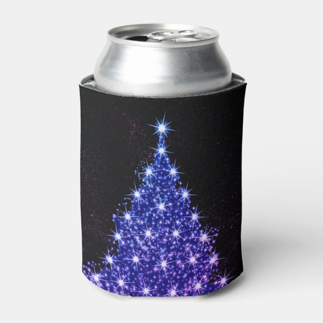 Porta-lata Christmas Party Pink Blue Tree Winter Black Rustic (Can Front)
