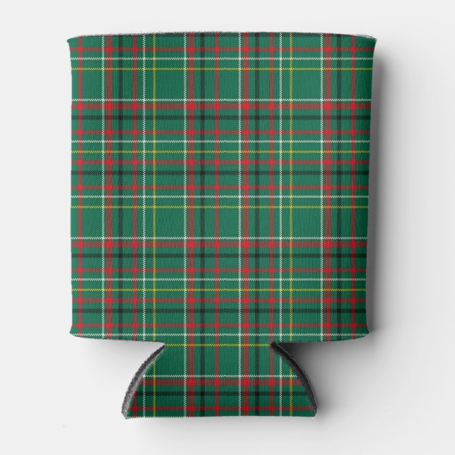 Porta-lata Christmas Plaid Green Pattern-23914 (Frente)