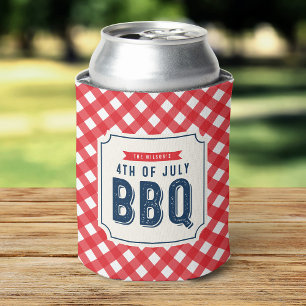 Porta-lata CHURRASCO Red Gingham e Blue 4 de julho