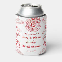 Chuva de Amor & Pizza no Chá de Noiva Desenhado à 