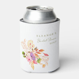 Porta-lata Chuva de Bolhas Colorida de Aguarela Floral para B