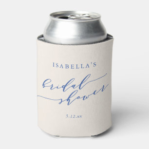 Porta-lata Chuva de Noiva Azul Minimalista com Letra Clássica