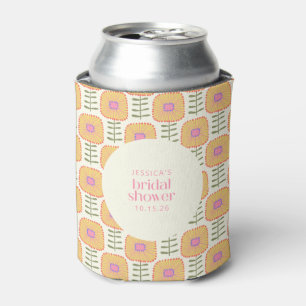 Porta-lata Chuva de Noiva Flor Laranja Amarelo Retro Scandi
