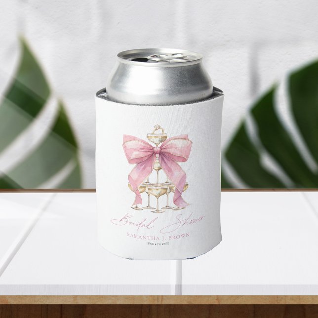Porta-lata Chuva de Noiva Laço Coquete Rosa (Criador carregado)