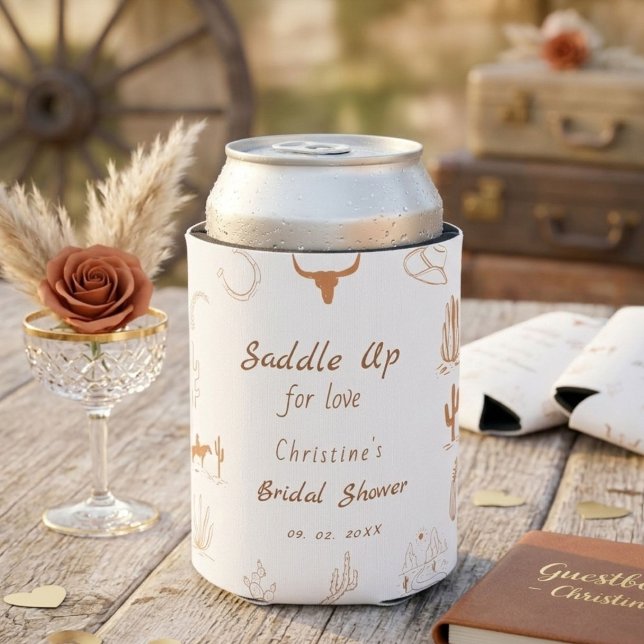 Porta-lata Chuva de presentes de casamento Boho Western Saddl (Criador carregado)