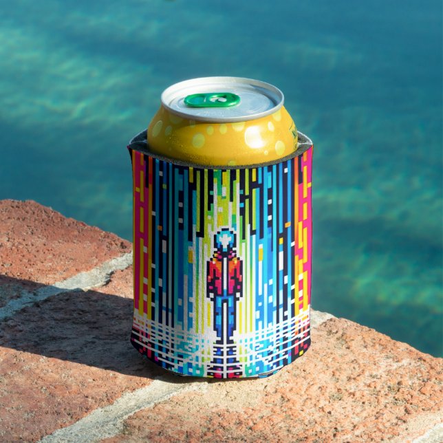 Porta-lata Chuva Digital Cyberpunk Pixel Arte Futurística Des (Piscina in situ)