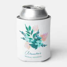 Chuva Floral em Aquarela Azul Aqua para Chá de Noi