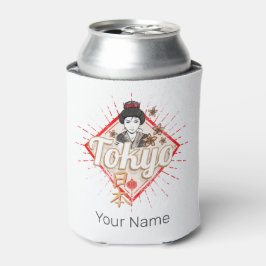 Porta-lata Cidade de Tóquio Japão Retro Geisha Vintage Flower