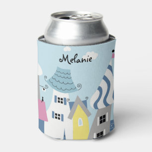 Porta-lata Cidade do Mar ilustrada Viagem personalizada