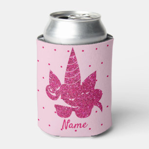 Porta-lata Cinza de sol fofo cor-de-rosa-Unicorn