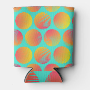 Porta-lata Círculos Sem Costura Padrão: Laranja e Azul.