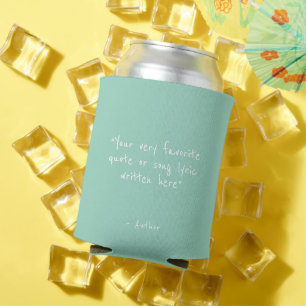 Porta-lata Citação personalizada - crie seu próprio verde-tea