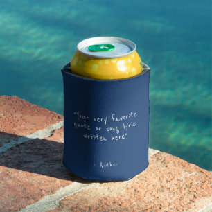 Porta-lata Citação personalizada - crie sua própria azul mari
