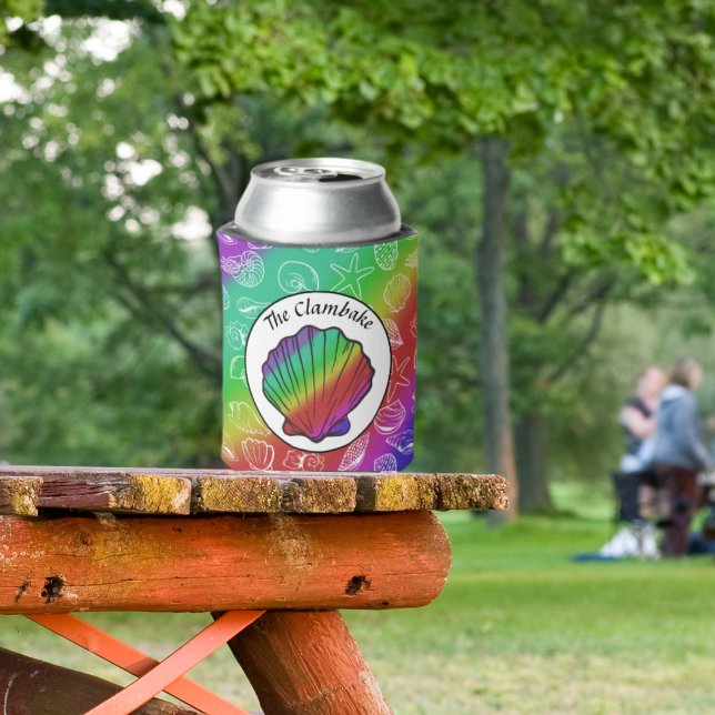 Porta-lata Clambake Rainbow Clam Shellfish Padrão (Criador carregado)