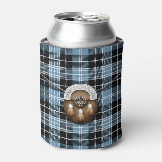 Porta-lata Clan Clark Tartan E Sporran (Can Front)