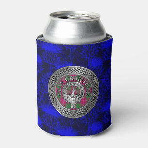 Porta-lata Clan Crawford Crest & Tartan Knot