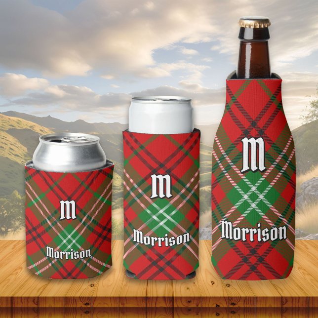 Porta-lata Clan Morrison Red Tartan (Criador carregado)