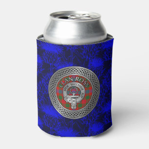Porta-lata Clan Ross Crest & Tartan Knot